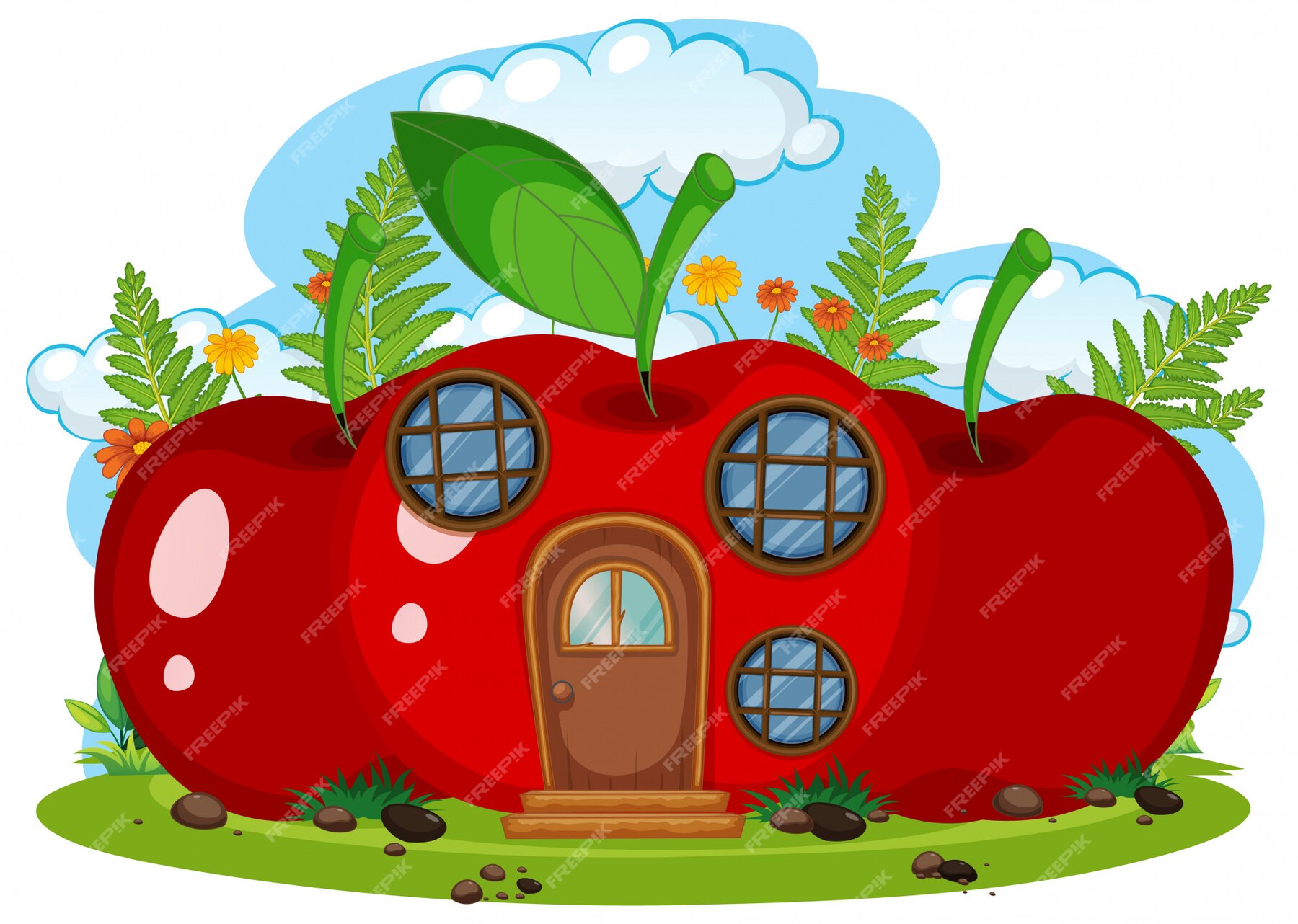 Free Vector | Fantasy fruit house isolated