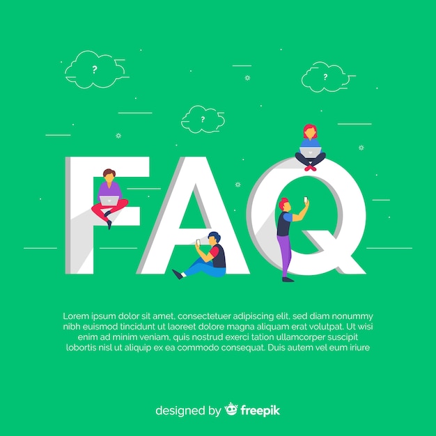 Free Vector | Faq concept flat background