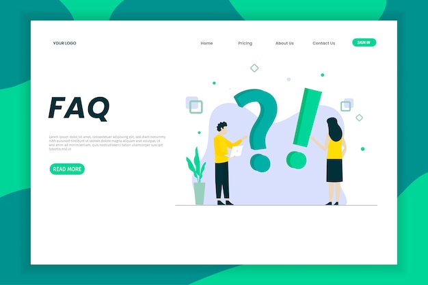 faq landing page template