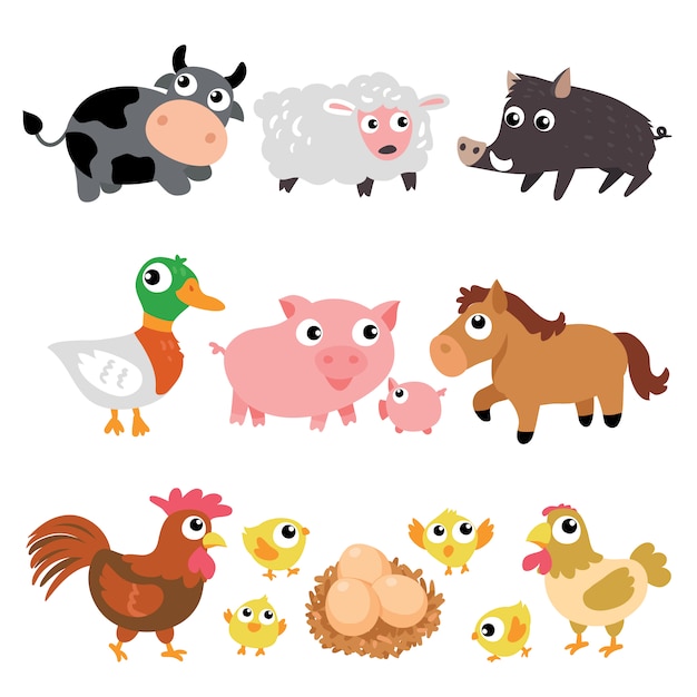 Download Farm animals collection Vector | Free Download