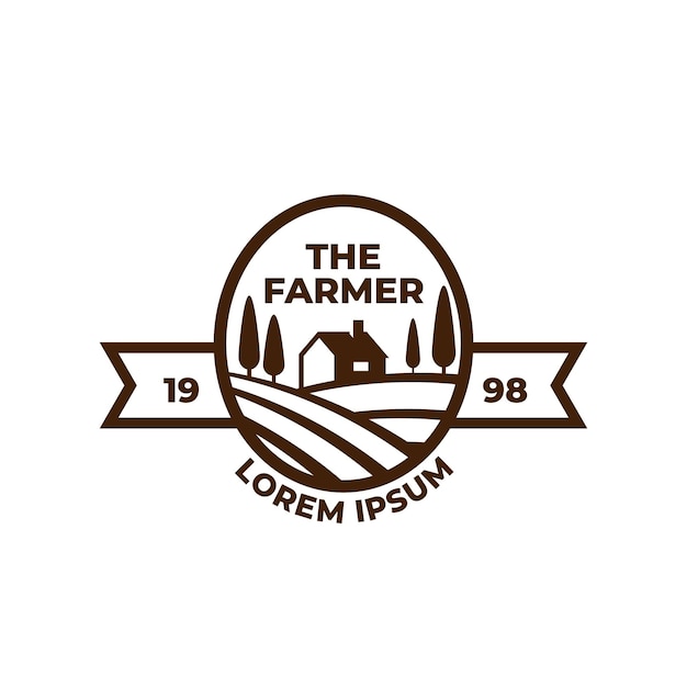 Premium Vector | The farm badge logo