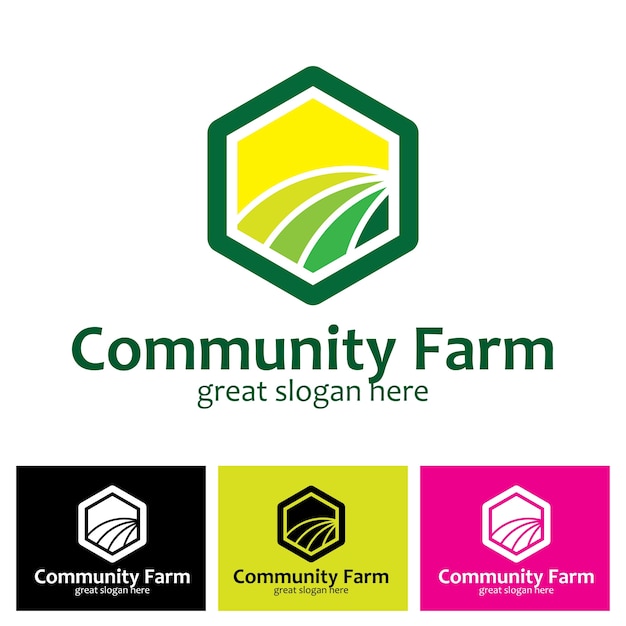 Download Free Farm Illustration Logo Design With Hexagon Shape Premium Vector Use our free logo maker to create a logo and build your brand. Put your logo on business cards, promotional products, or your website for brand visibility.