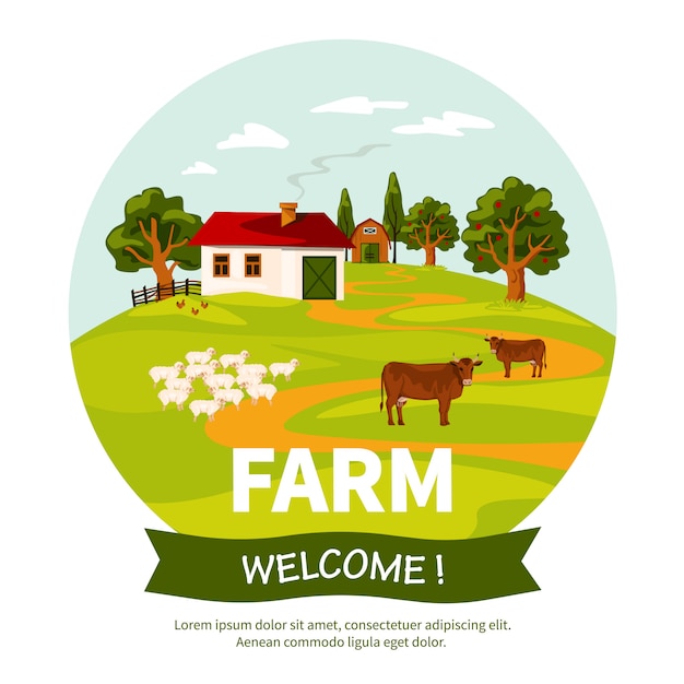 farm illustration vector free download