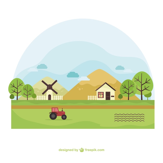 Farm landscape | Free Vector