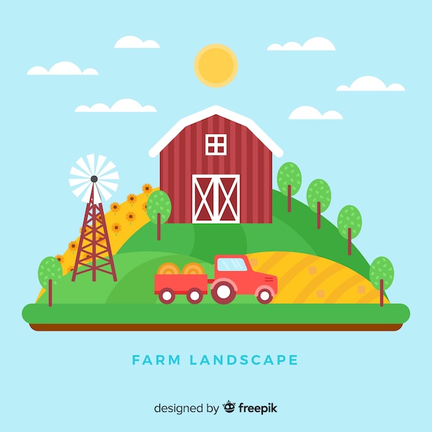 Free Vector | Farm landscape