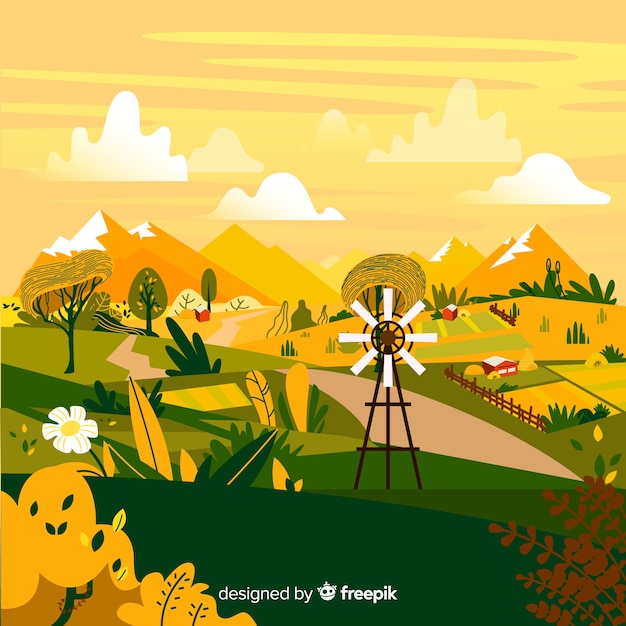 Farm landscape | Free Vector