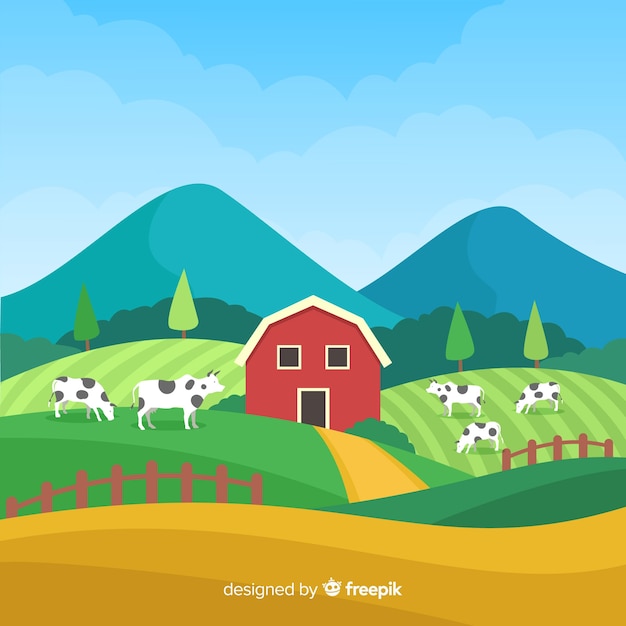 Free Vector | Farm landscape