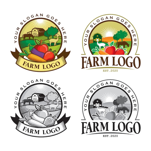 Premium Vector Farm Logo Emblem Farm