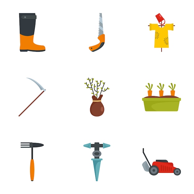 Download Free Farm Tool Icon Set Flat Style Premium Vector Use our free logo maker to create a logo and build your brand. Put your logo on business cards, promotional products, or your website for brand visibility.