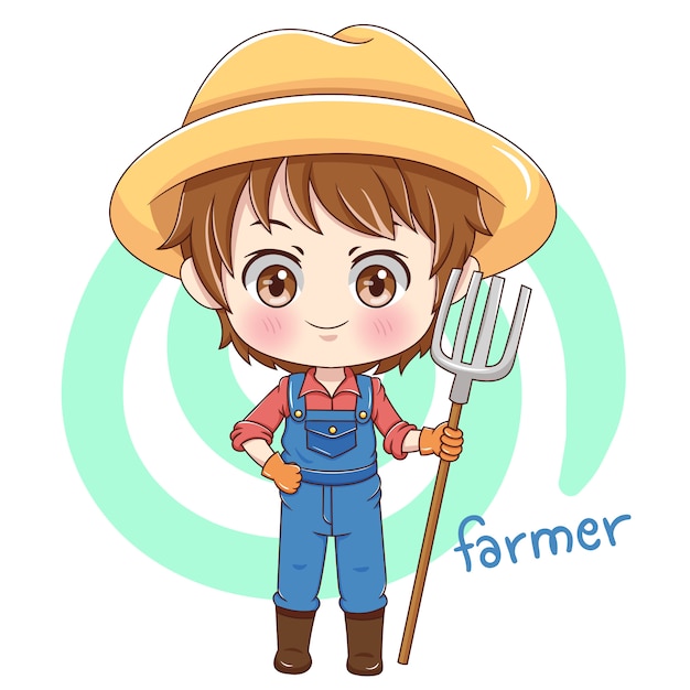 Farmer character | Premium Vector