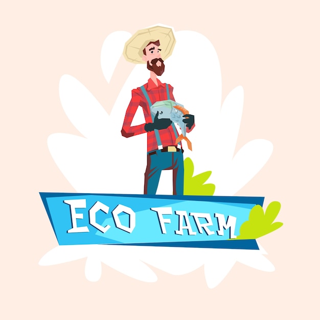 Download Free Farmer Fishman Hold Fish Eco Farming Logo Concept Premium Vector Use our free logo maker to create a logo and build your brand. Put your logo on business cards, promotional products, or your website for brand visibility.