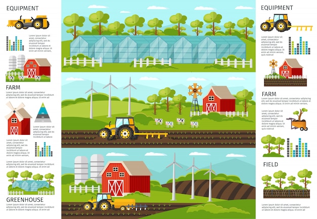 Free Vector Farming And Agriculture Infographic Banners