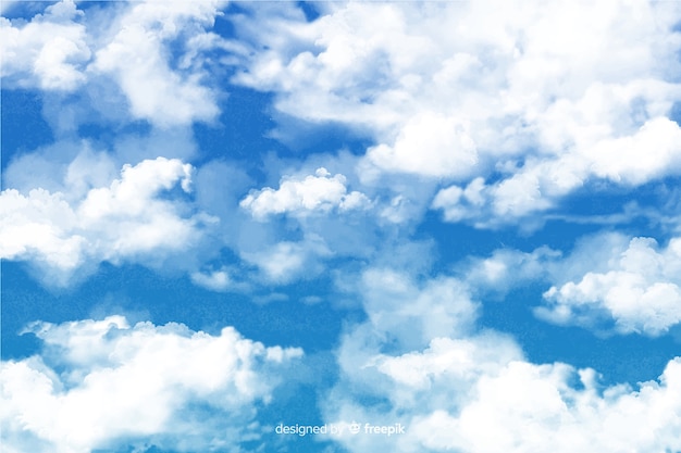 Fascinating watercolor clouds background | Free Vector