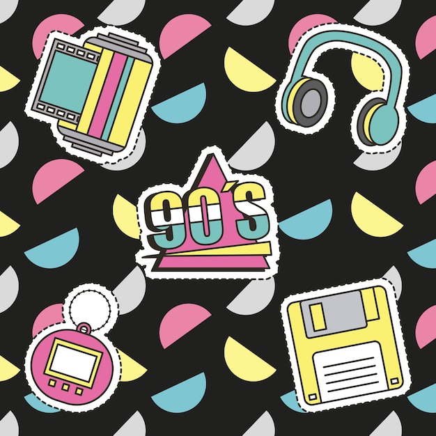 Premium Vector | Fashion 90s patches