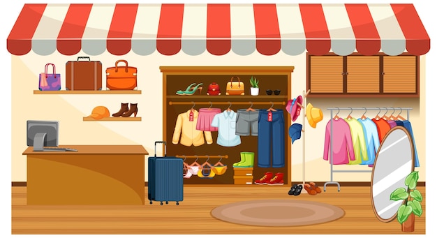 Premium Vector | Fashion clothes store background