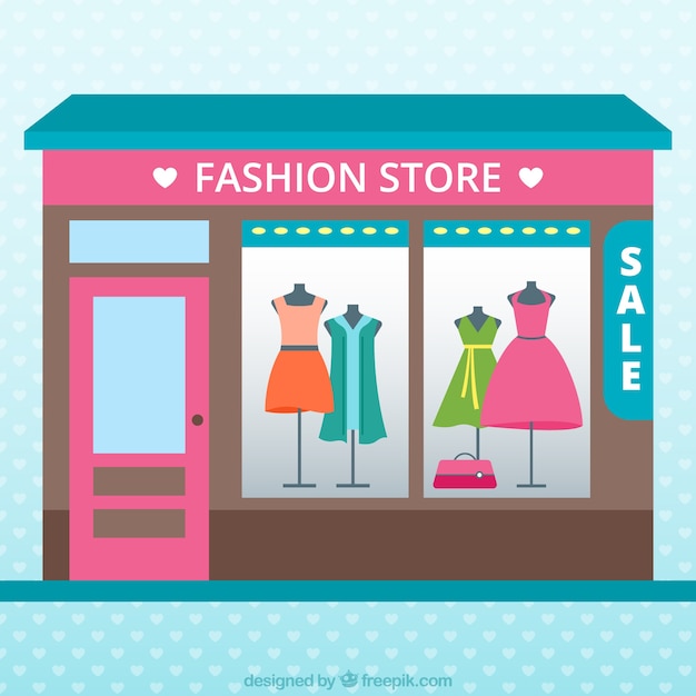 Fashion clothing store, full color Vector | Free Download