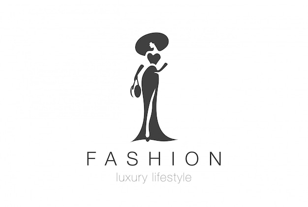 Fashion elegant woman silhouette logo template Vector | Premium Download