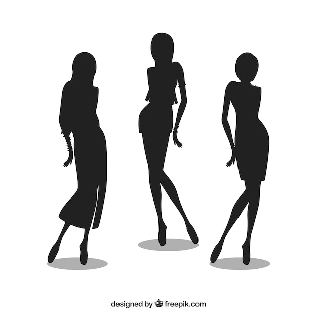 Fashion girls silhouettes Vector | Free Download