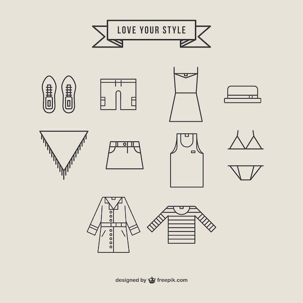 Download Free Vector | Fashion icons clothing vector