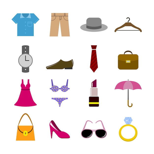 Fashion icons collection Vector Free Download