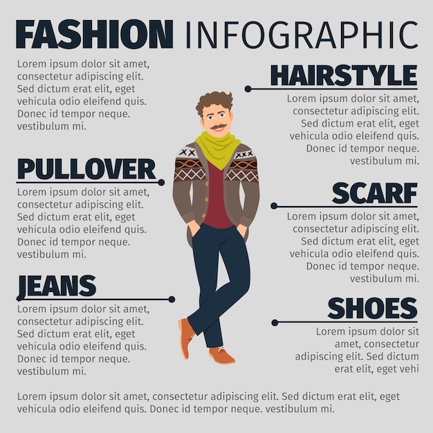 Premium Vector | Fashion infographic template with young artist man