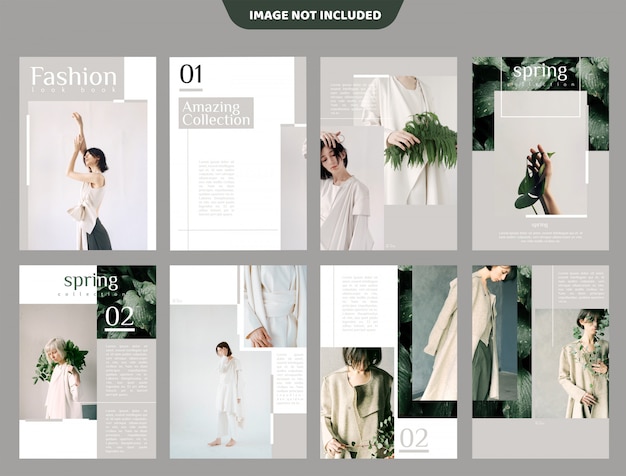 Premium Vector | Fashion lookbook brochure template