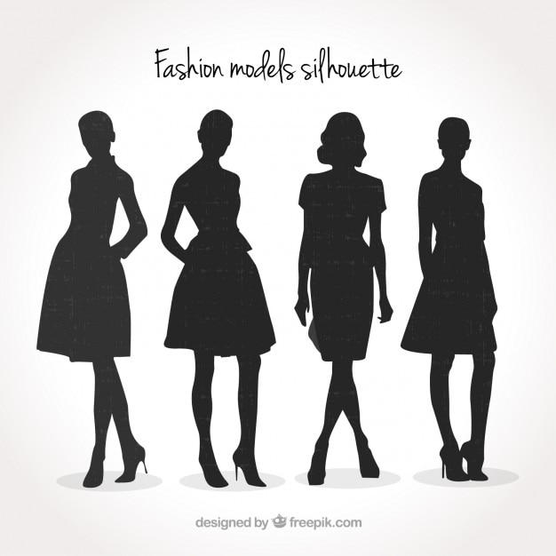 Free Vector Fashion models silhouette pack