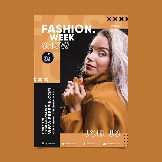 Free Vector Fashion Poster Design With Girl Photo How many stars would you give freepik? fashion poster design with girl photo