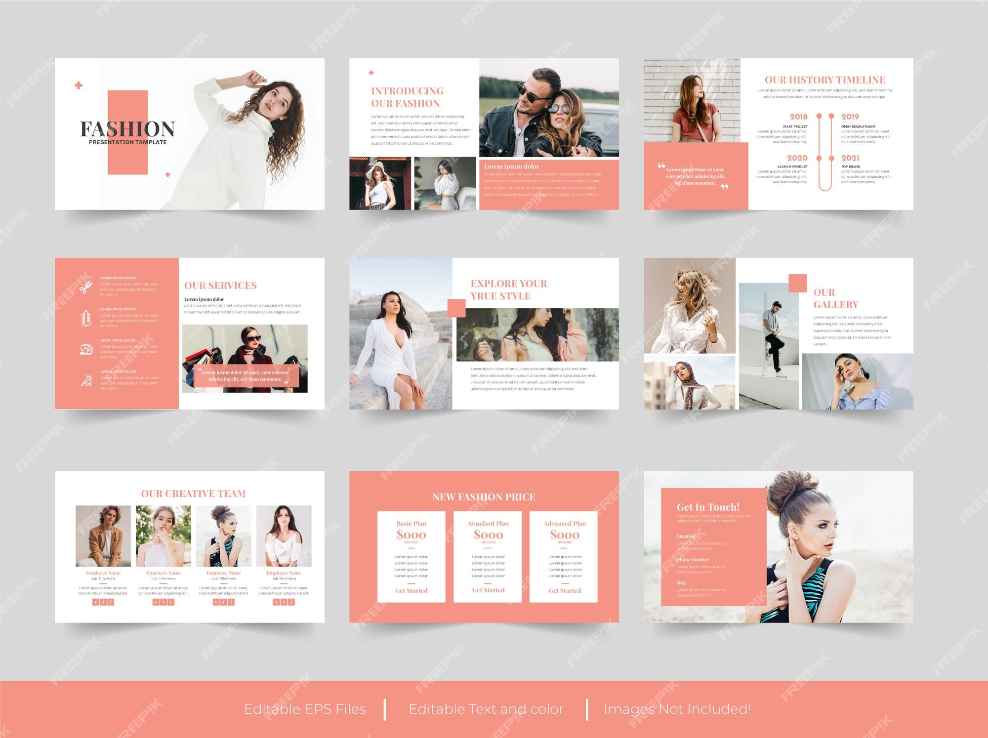 Premium Vector Fashion presentation slides template Premium Vector Fashion presentation slides template