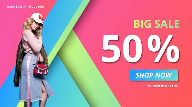  Fashion  promotion store banner  gradient modern background  