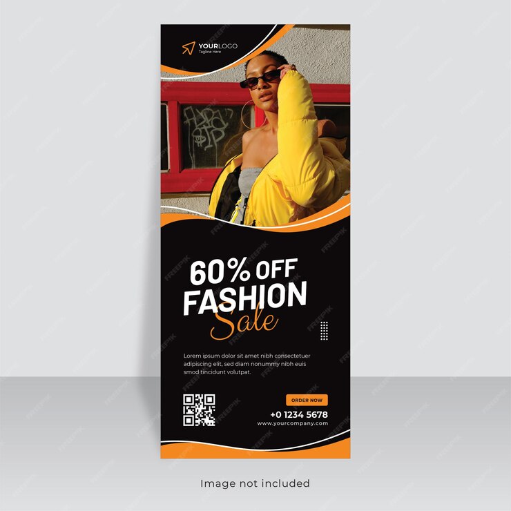 Premium Vector | Fashion roll up banner template