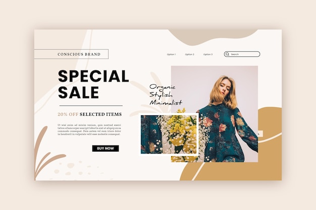 Free Vector | Fashion sale landing page template