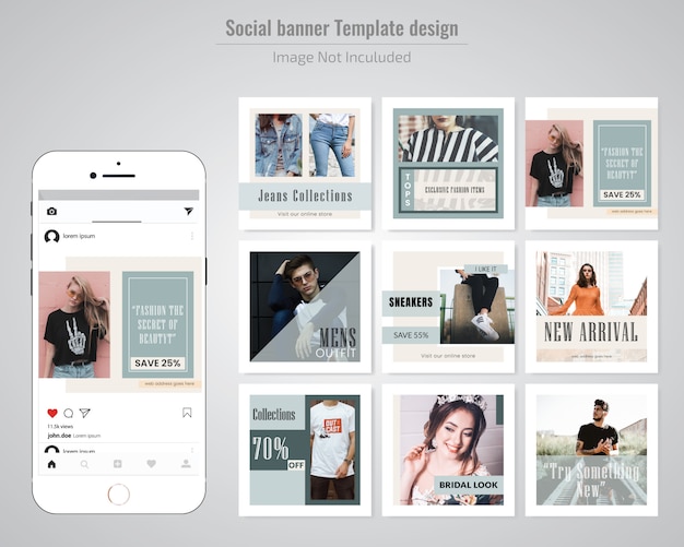 Premium Vector | Fashion sale social media post template