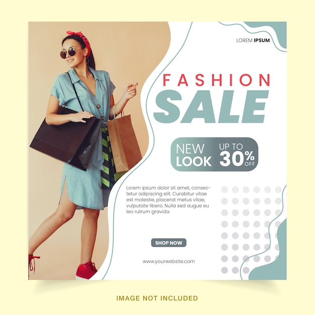 Premium Vector | Fashion sale social media post template