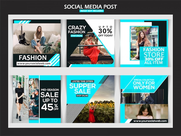 Banner Instagram Template Premium Vector Fashion Sale Square Banner Or Instagram Post Template Set