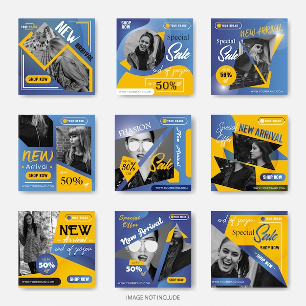 Fashion social media banners for digital marketing Premium Vector