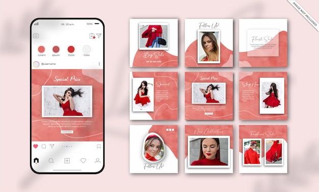 Premium Vector | Fashion social media post template