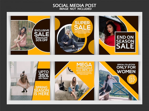 Premium Vector | Fashion social media post template