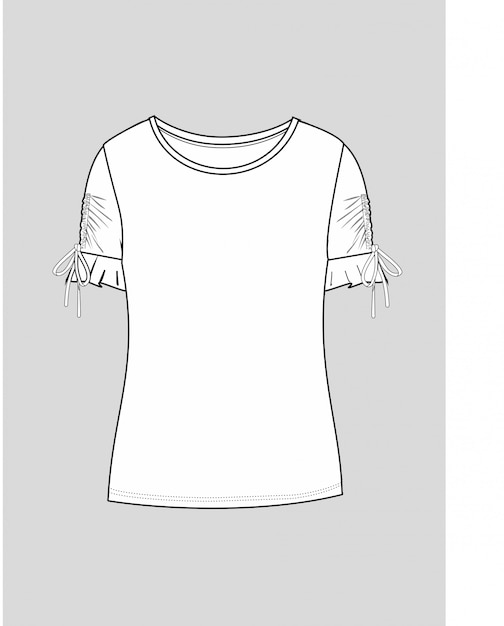 Fashion tshirt technical drawing Premium Vector
