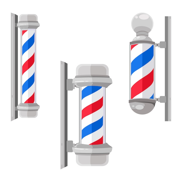 Premium Vector | Fashioned vintage glass barber shop poles with stripes ...