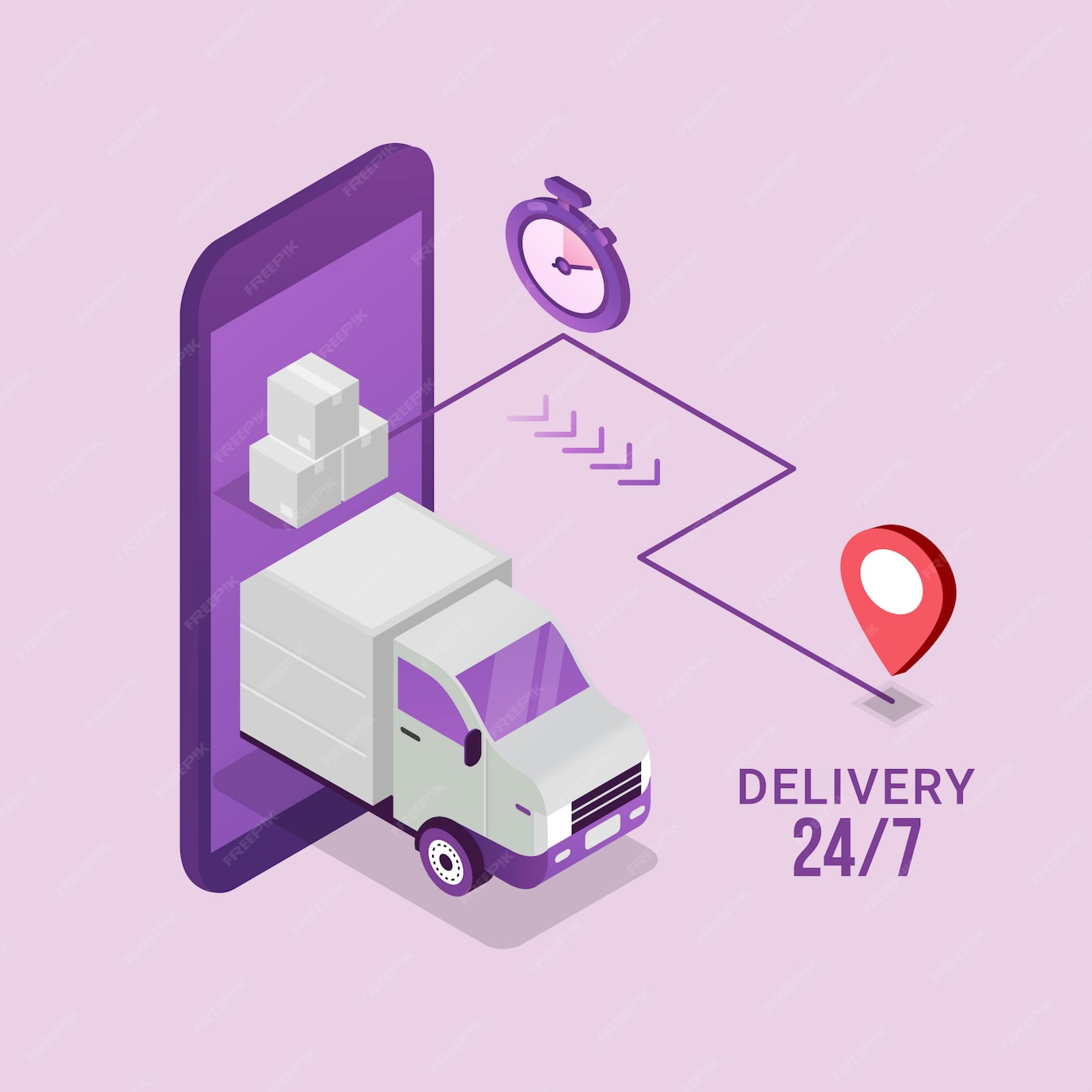 Premium Vector | Fast delivery service concept for mobile app
