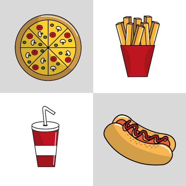 Premium Vector | Fast food background icon