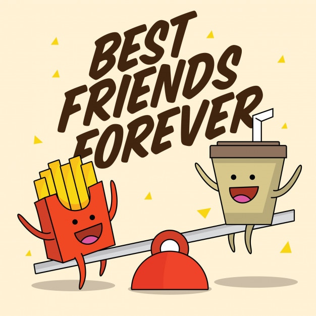 Download Fast food cute best friends characters | Premium Vector