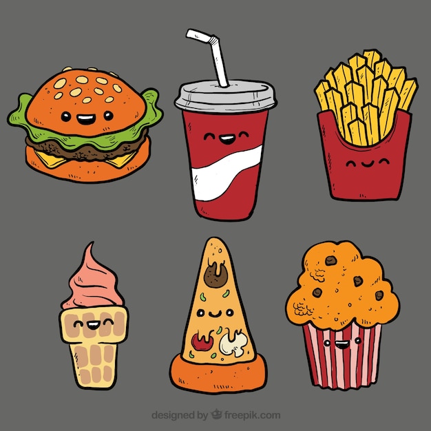 Free Vector | Fast food illustrations