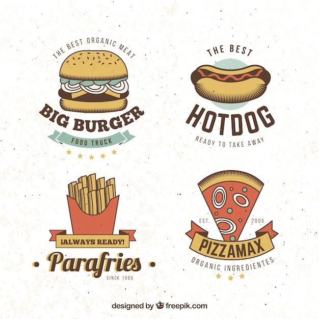 Fast Food Logo Collection Free Vector