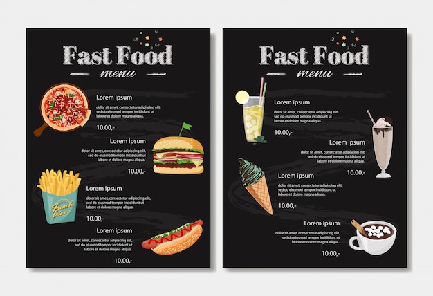 Fast Food Menu Design Templates