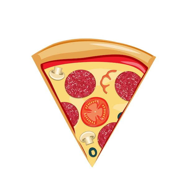 Premium Vector | Fast food pizza slice icon. delivery toppings isolated ...