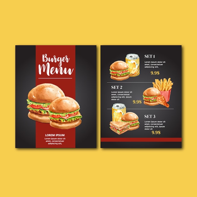 Free Vector | Fast food restaurant menu. frame border menu list ...