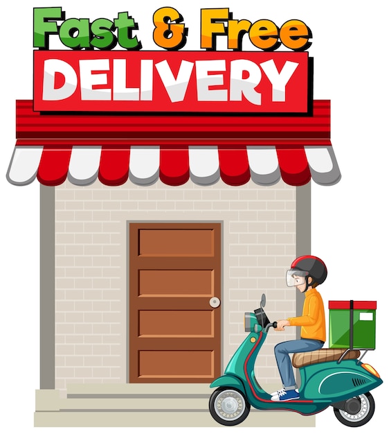 Free Vector | Fast and free delivery logo