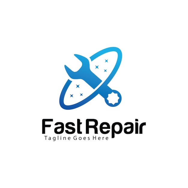 Premium Vector | Fast repair logo design template